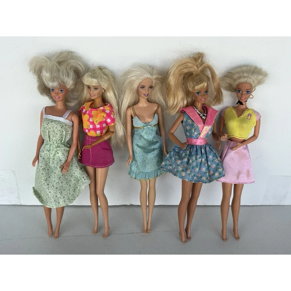 Lot of 5 Vintage Barbie Dolls 1992 1994 1996 1999 2004 Mattel